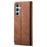 For Samsung Galaxy A26 5G Case Jeans Cloth Texture Anti-Scratch Leather Stand Phone Cover - Coffee - 6