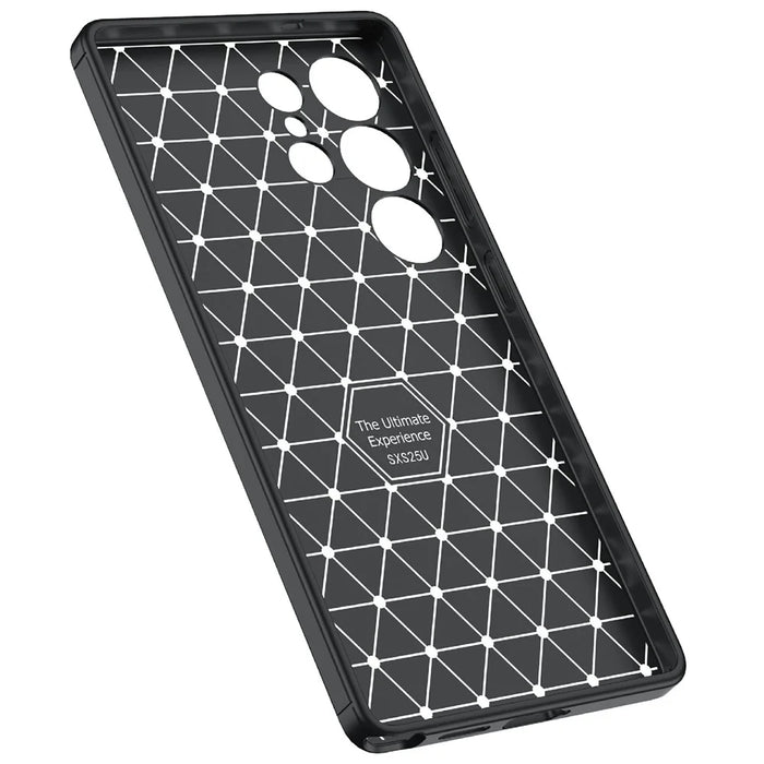 For Samsung Galaxy S25 Ultra Case Litchi Texture TPU Flexible Phone Cover, Black - 3
