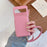 For Google Pixel 8 Pro Case Zipper Card Slots PU Leather Phone Back Cover with Wrist Strap - Pink - 7