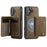 AUTSPACE For iPhone 16 Plus Case  A13 Vintage Leather Back Cover with Magnetic Detachable Card Bag - Coffee - 3