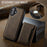 AUTSPACE For iPhone 16 Plus Case  A13 Vintage Leather Back Cover with Magnetic Detachable Card Bag - Coffee - 4