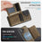 AUTSPACE For iPhone 16 Plus Case  A13 Vintage Leather Back Cover with Magnetic Detachable Card Bag - Coffee - 6