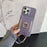 For iPhone 16 Pro Case Card Slots Kickstand PU Leather Back Cover with Ring Holder, Wrist Strap - Purple - 1