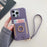 For iPhone 16 Pro Case Card Slots Kickstand PU Leather Back Cover with Ring Holder, Wrist Strap - Purple - 4