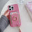 For iPhone 14 Pro Max Case Card Slots Kickstand PU Leather Back Cover with Ring Holder, Wrist Strap - Pink - 4