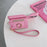 For iPhone 14 Pro Max Case Card Slots Kickstand PU Leather Back Cover with Ring Holder, Wrist Strap - Pink - 7