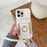 For iPhone 14 Pro Case Card Slots Kickstand PU Leather Back Cover with Ring Holder, Wrist Strap - White - 1