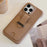 For iPhone 14 Pro Max Case with Card Slots Litchi Texture Leather + PET Phone Cover - Light Brown - 2