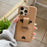 For iPhone 14 Pro Max Case with Card Slots Litchi Texture Leather + PET Phone Cover - Light Brown - 6