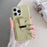 For iPhone 14 Pro Case with Card Slots Litchi Texture Leather + PET Phone Cover - Green - 3