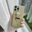 For iPhone 14 Pro Case with Card Slots Litchi Texture Leather + PET Phone Cover - Green - 5