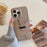 For iPhone 15 Pro Max Case with Card Slots Litchi Texture Leather + PET Phone Cover - Grey - 3