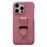 For iPhone 16 Pro Max Case with Card Slots Litchi Texture Leather + PET Phone Cover - Pink - 1