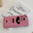 For iPhone 16 Pro Max Case with Card Slots Litchi Texture Leather + PET Phone Cover - Pink - 3