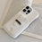 For iPhone 16 Pro Case with Card Slots Litchi Texture Leather + PET Phone Cover - White - 3