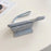 For iPhone 14 Pro Max Case Card Slots Mirror Design Jeans Cloth Texture PU Leather Back Cover with Strap - Baby Blue - 4