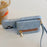 For iPhone 15 Pro Case Zipper Card Holder Kickstand Jeans Cloth Texture PU Leather Back Cover with Strap - 4