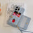 For iPhone 15 Pro Case Zipper Card Holder Kickstand Jeans Cloth Texture PU Leather Back Cover with Strap - 6