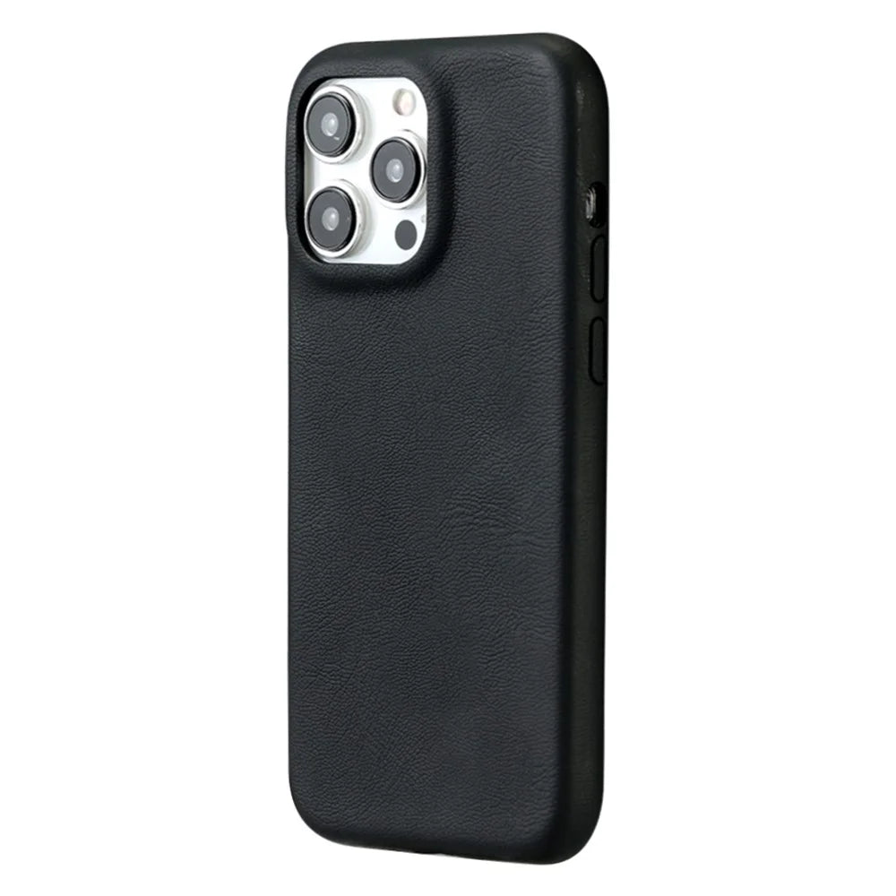 For iPhone 16 Pro Case Skin-Touch Lambskin Texture PU Leather + PET Phone Cover - Black - 1