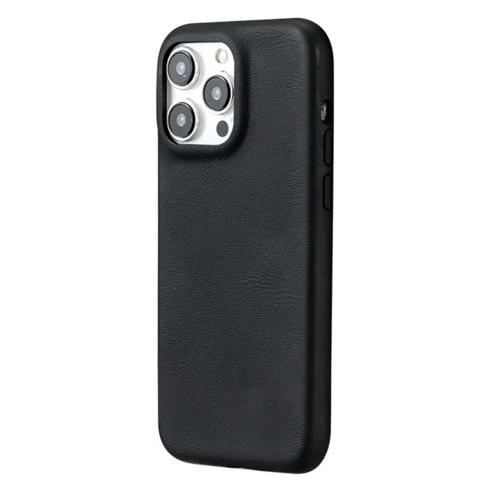 For iPhone 14 Pro Case Skin-Touch Lambskin Texture PU Leather + PET Phone Cover - Black - 1