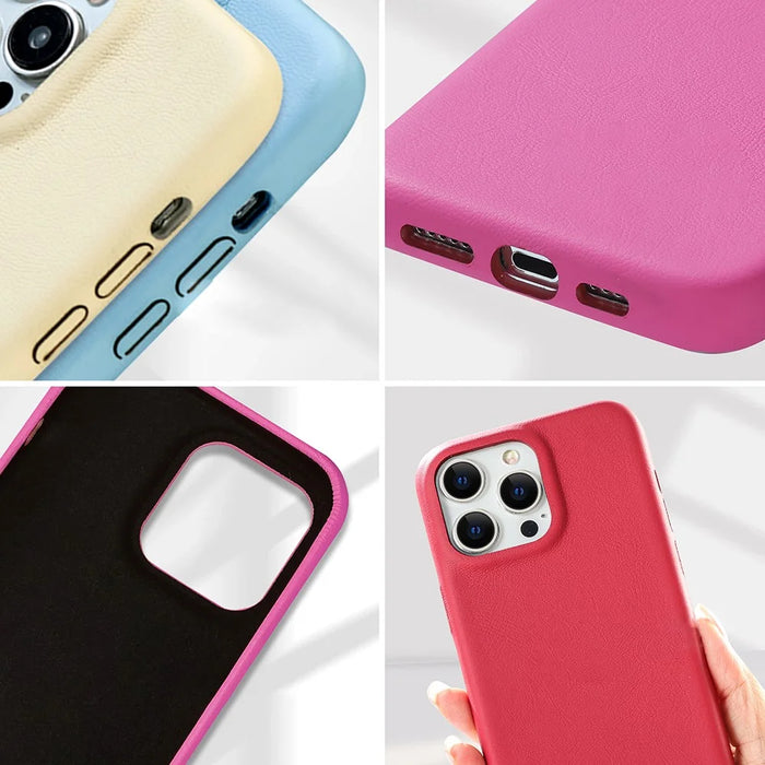 For iPhone 14 Pro Case Skin-Touch Lambskin Texture PU Leather + PET Phone Cover - Black - 3