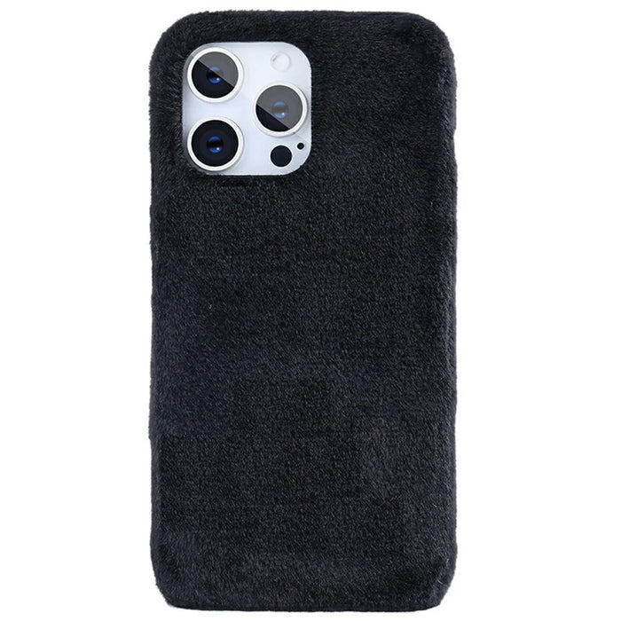 For iPhone 15 Pro Case Jade Fox Velvet Leather + PET Phone Protective Cover - Black - 1