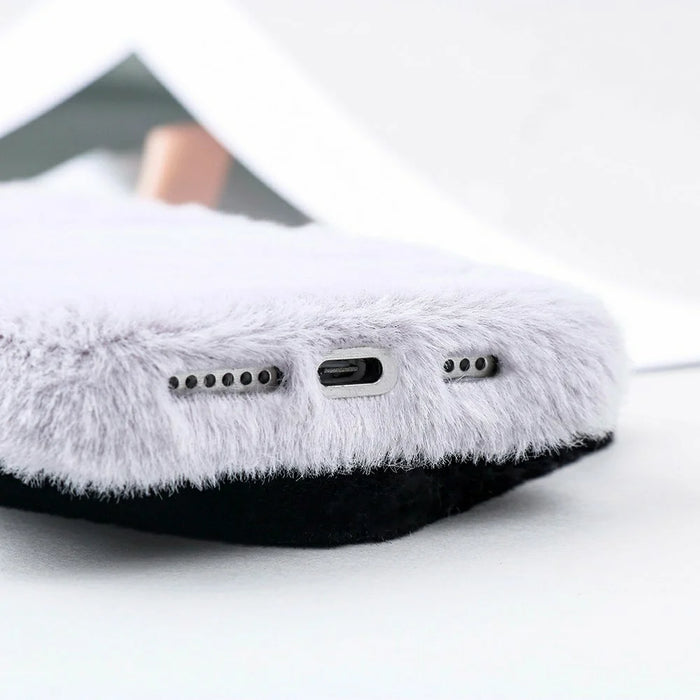 For iPhone 15 Pro Case Jade Fox Velvet Leather + PET Phone Protective Cover - Black - 5