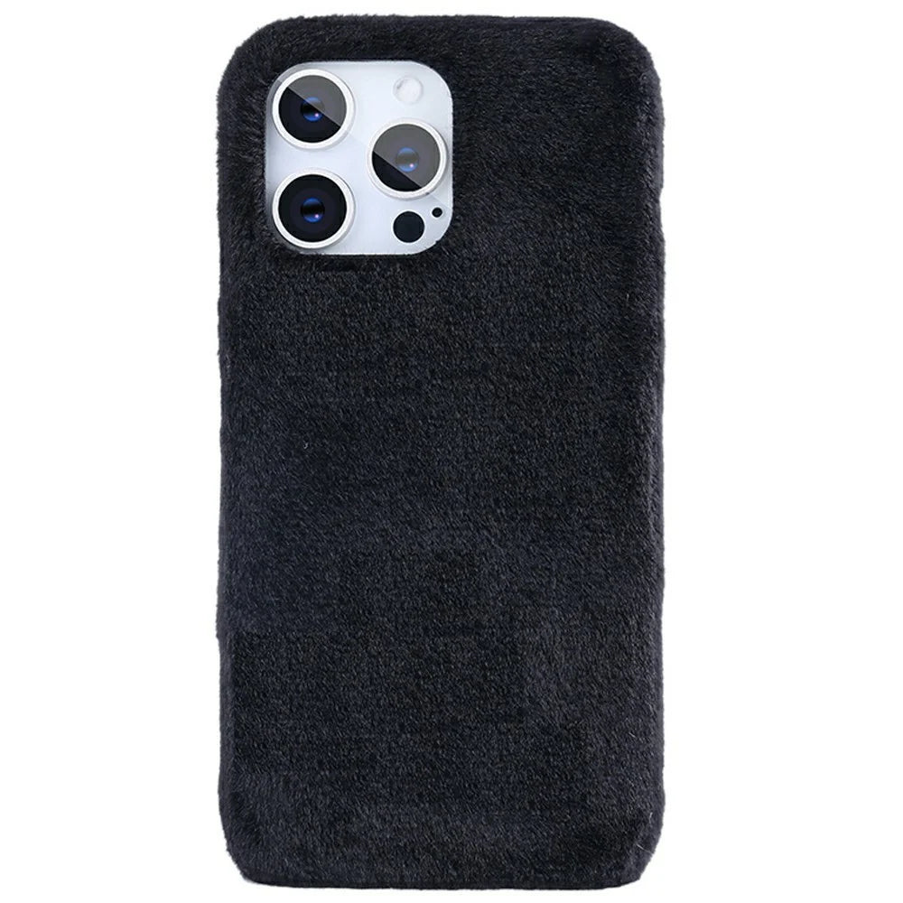 For iPhone 16 Pro Case Jade Fox Velvet Leather + PET Phone Protective Cover - Black - 1