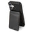 For iPhone 16 Plus Case Compatible with MagSafe Detachable Card Holder Kickstand Leather Phone Back Cover - Black - 2