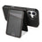 For iPhone 16 Plus Case Compatible with MagSafe Detachable Card Holder Kickstand Leather Phone Back Cover - Black - 5