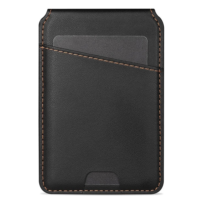 For iPhone 16 Plus Case Compatible with MagSafe Detachable Card Holder Kickstand Leather Phone Back Cover - Black - 7