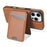 For iPhone 16 Pro Case Compatible with MagSafe Detachable Card Holder Kickstand Leather Phone Back Cover - Brown - 5