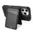 For iPhone 16 Pro Max Case Compatible with MagSafe Detachable Card Holder Kickstand Leather Phone Back Cover - Black - 5