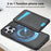 For iPhone 16 Pro Max Case Compatible with MagSafe Detachable Card Holder Kickstand Leather Phone Back Cover - Black - 6