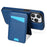 For iPhone 14 Pro Case Compatible with MagSafe Detachable Card Holder Kickstand Leather Phone Back Cover - Blue - 5