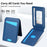 For iPhone 14 Pro Case Compatible with MagSafe Detachable Card Holder Kickstand Leather Phone Back Cover - Blue - 7