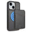 For iPhone 13 Case Compatible with MagSafe Detachable Card Holder Kickstand Leather Phone Back Cover - Black - 1