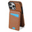 For iPhone 13 Pro Case Compatible with MagSafe Detachable Card Holder Kickstand Leather Phone Back Cover - Brown - 2