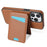 For iPhone 13 Pro Case Compatible with MagSafe Detachable Card Holder Kickstand Leather Phone Back Cover - Brown - 4