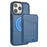For iPhone 13 Pro Max Case Compatible with MagSafe Detachable Card Holder Kickstand Leather Phone Back Cover - Blue - 1