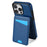 For iPhone 13 Pro Max Case Compatible with MagSafe Detachable Card Holder Kickstand Leather Phone Back Cover - Blue - 2