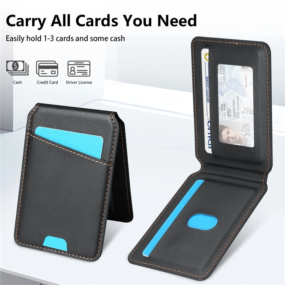 For Samsung Galaxy S25+ Magnetic Case Detachable Card Holder Kickstand Leather Phone Back Cover - Black - 7