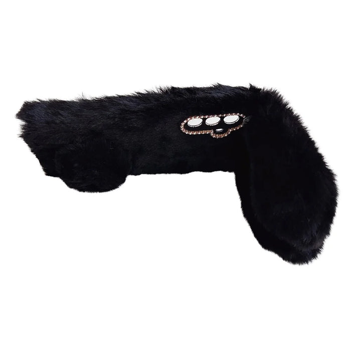 For Samsung Galaxy A26 5G Case Bunny Ears Furry Soft TPU Protective Phone Cover - Black - 5