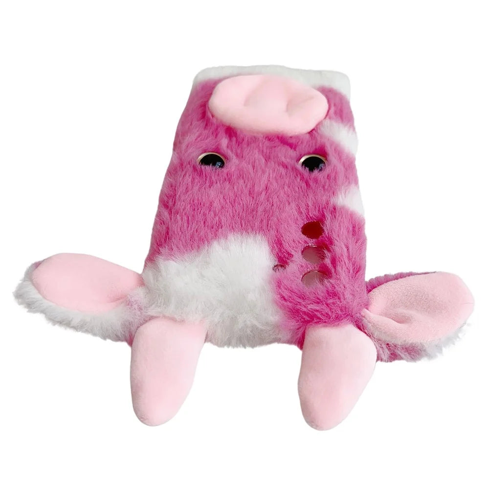 For Samsung Galaxy A26 5G Case Fluffy Cows Ear Soft TPU Protective Phone Cover - Rose - 3