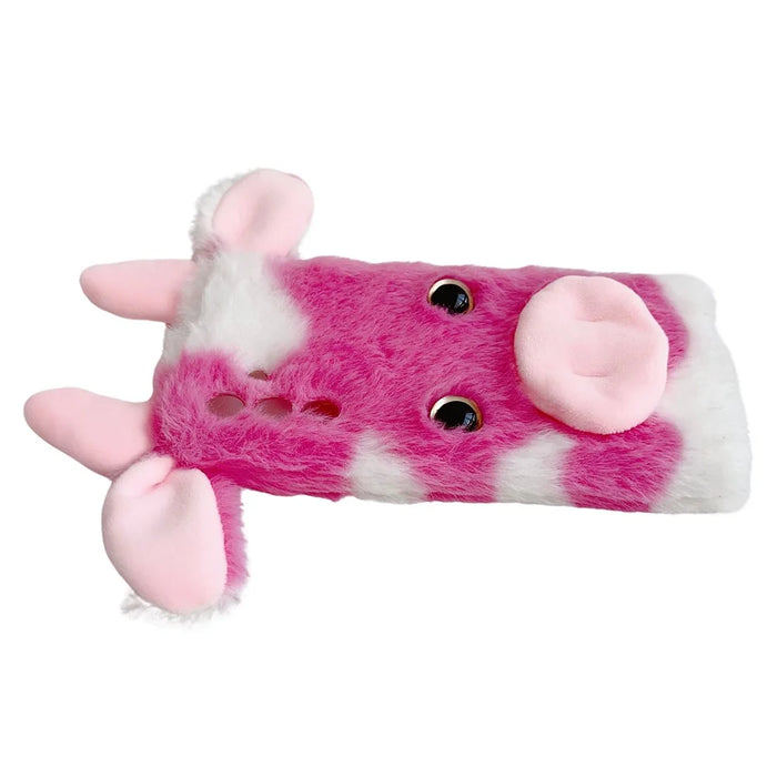 For Samsung Galaxy A56 5G Case Fluffy Cows Ear Soft TPU Protective Phone Cover - Rose - 5