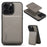 ESEBLE E3 For iPhone 15 Pro Magnetic Case with Detachable Card Holder Leather + TPU RFID Blocking Phone Cover - Grey - 1