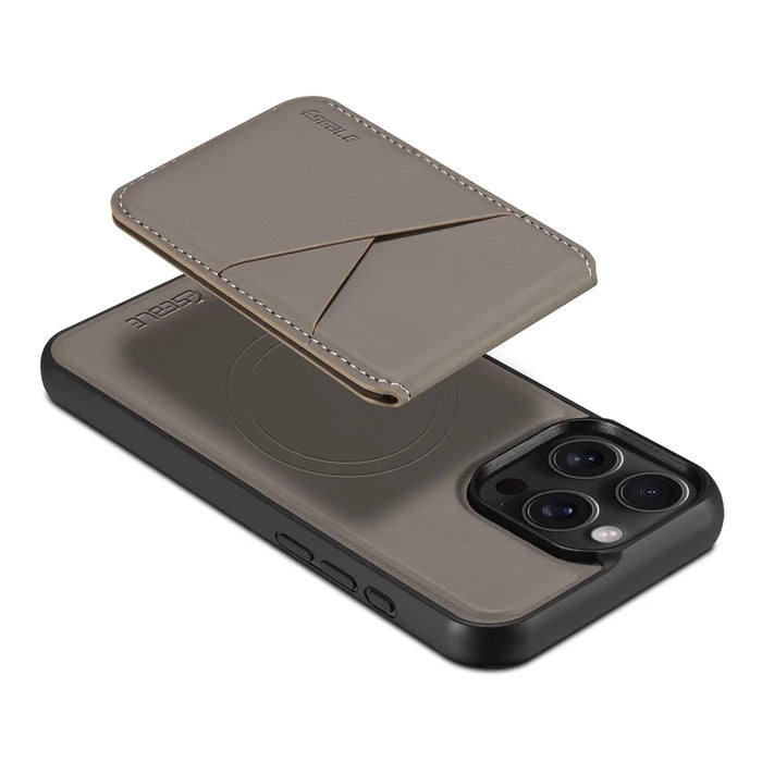 ESEBLE E3 For iPhone 15 Pro Magnetic Case with Detachable Card Holder Leather + TPU RFID Blocking Phone Cover - Grey - 3