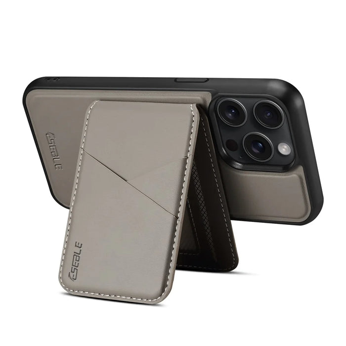 ESEBLE E3 For iPhone 15 Pro Magnetic Case with Detachable Card Holder Leather + TPU RFID Blocking Phone Cover - Grey - 5