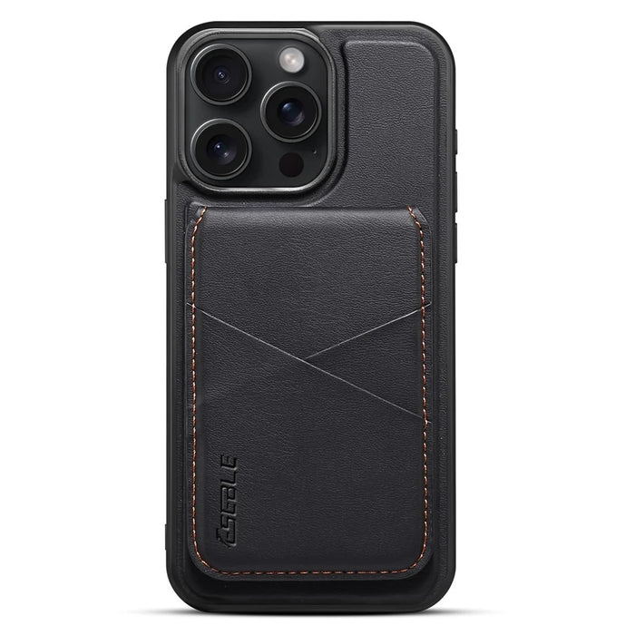 ESEBLE E3 For iPhone 14 Pro Max Magnetic Case with Detachable Card Holder Leather + TPU RFID Blocking Phone Cover - Black - 2