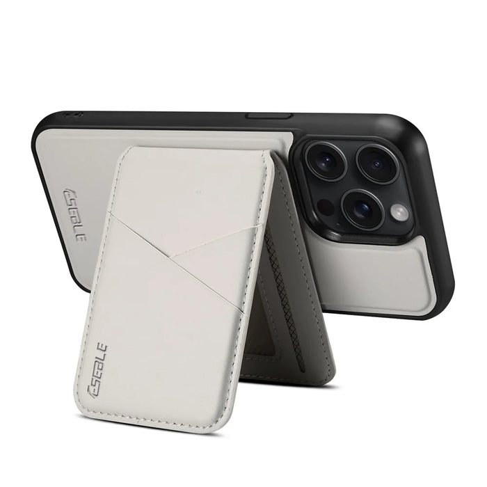 ESEBLE E3 For iPhone 14 Pro Magnetic Case with Detachable Card Holder Leather + TPU RFID Blocking Phone Cover - White - 5